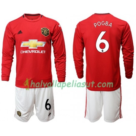 Jalkapallo Pelipaidat Manchester United Pogba 6 Lasten Kotipaita 2019-2020 Pitkähihainen